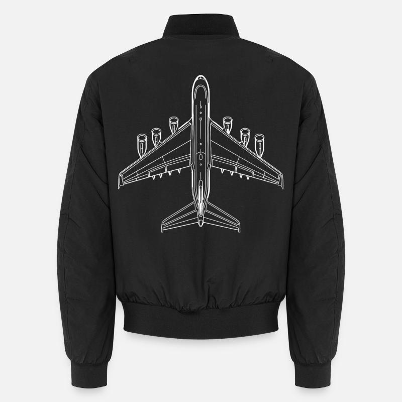 Flugzeug Zeichnung - Unisex Bomberjacke - Schwarz