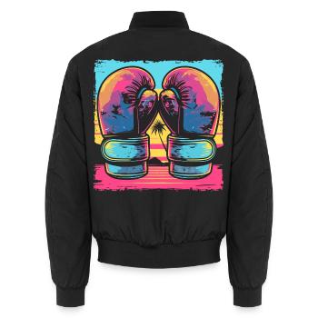 Look de dessin animé de kickboxing - Bomber unisexe - noir - Dos - AI Model Male 185 light (185cm)