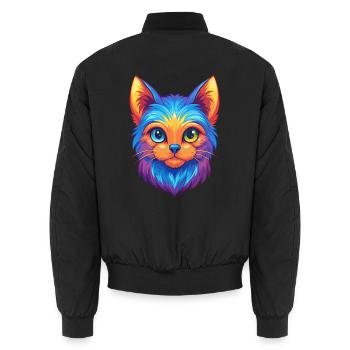 York Chocolate Katzenrasse Cartoon Kawaii Tier Haustier - Unisex Bomberjacke - Schwarz - Hinten - AI Model Male 185 light (185cm)