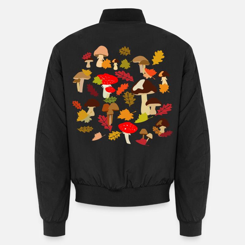 Herbstwald Pilz Muster Unisex Bomberjacke