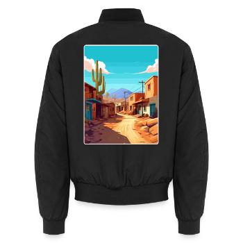 Jujuy Argentinien Reise Poster Souvenir Farbe WPA - Unisex Bomberjacke - Schwarz - Hinten - AI Model Male 185 light (185cm)
