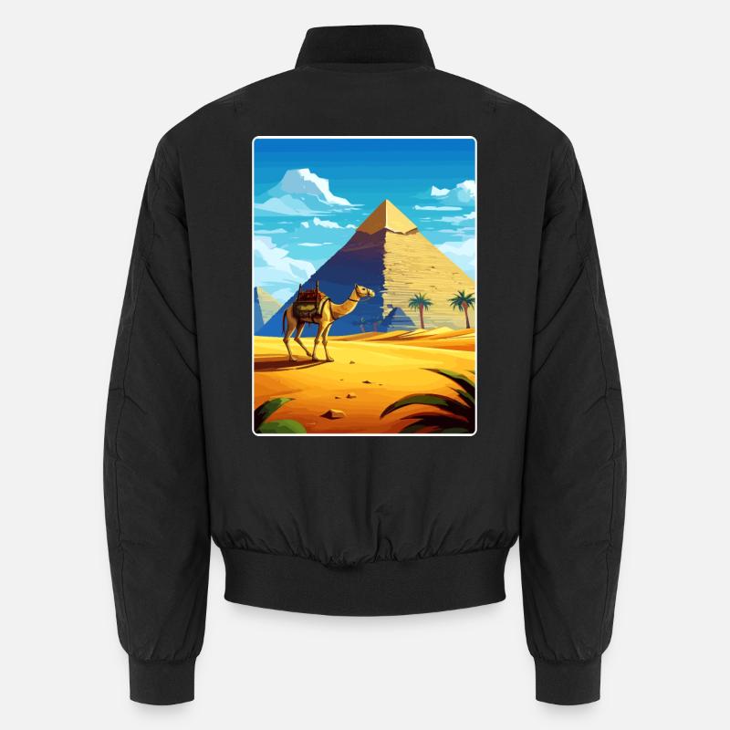 Le Caire, Égypte, Grandes Pyramides De Gizeh, Affiche De Voyage Bomber unisexe