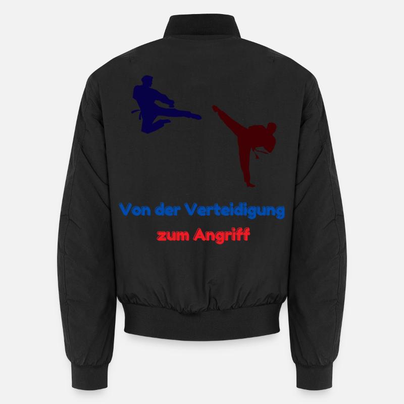 From defense to attack - Unisex Bomber Jacket - black