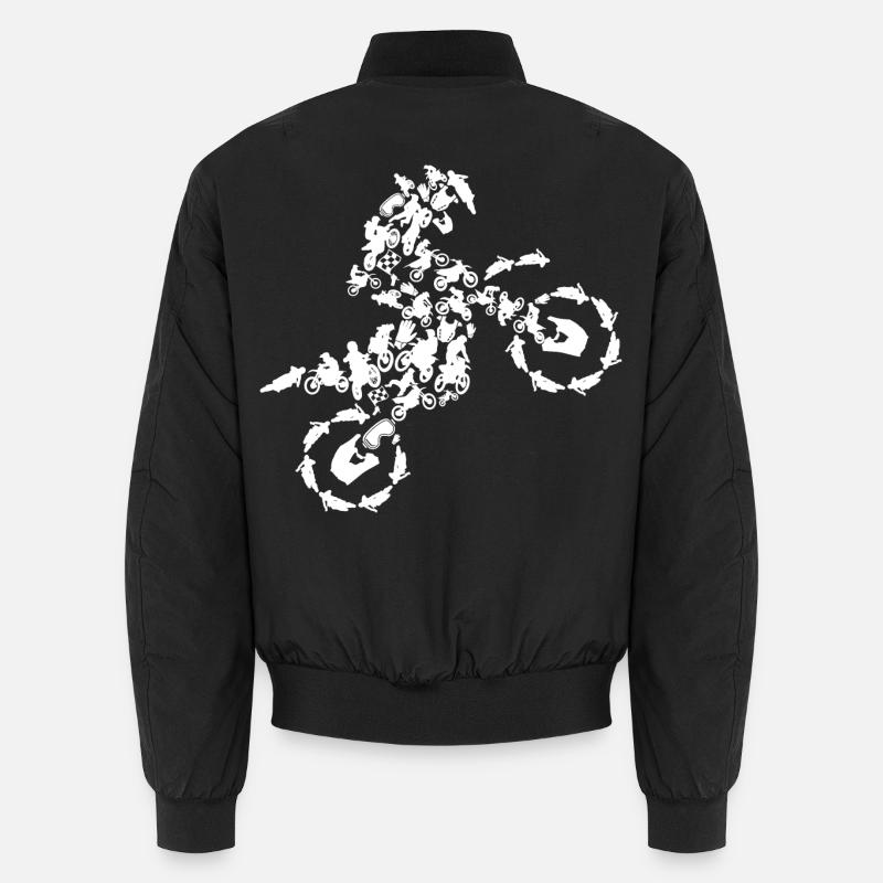 Motocross Silhouette - Unisex Bomber Jacket - black