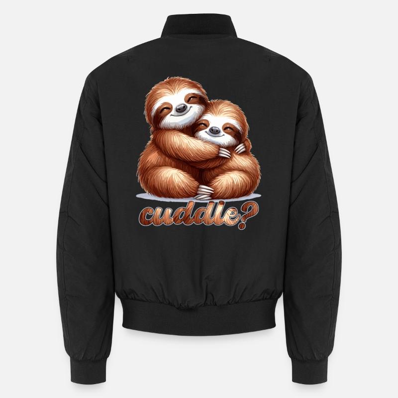 Sloths Sloth Snuggle Gift - Unisex Bomber Jacket - black