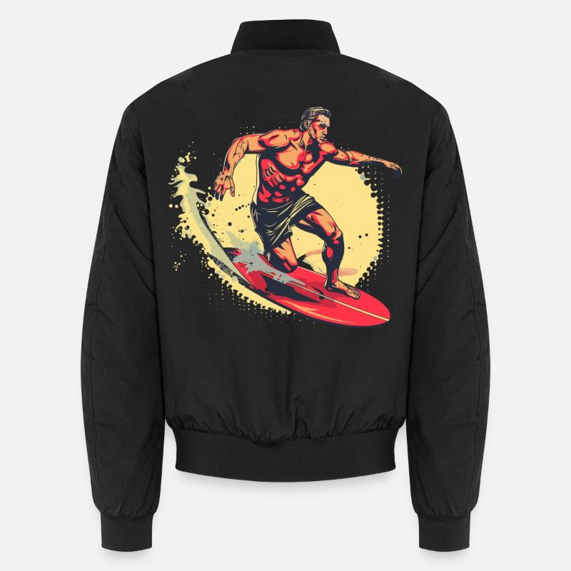 Surfer Grafik - Unisex Bomberjacke - Schwarz