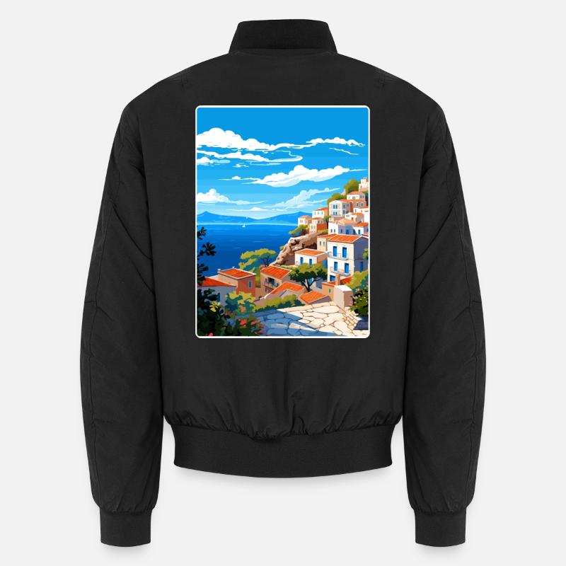 Hydra Grèce Affiche de voyage Souvenir Carte Postale Peinture Bomber unisexe