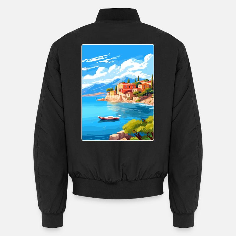 Corfou Grèce Affiche de voyage Souvenir Carte Postale Peinture Bomber unisexe