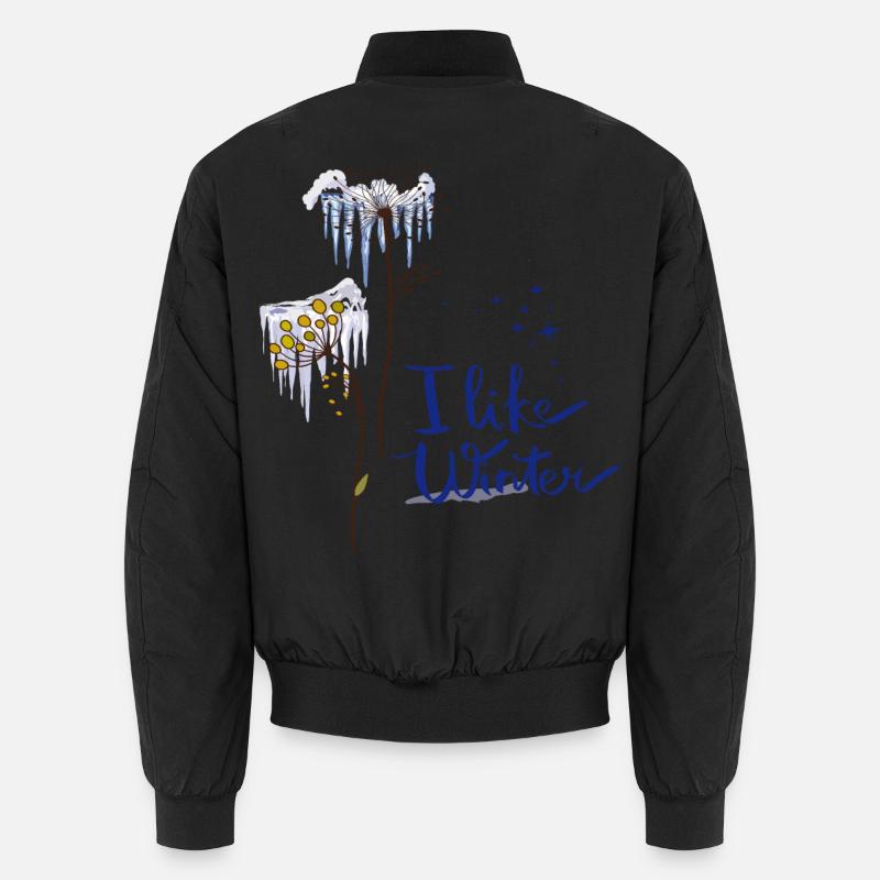 Eisblumen Winter - Unisex Bomberjacke - Schwarz