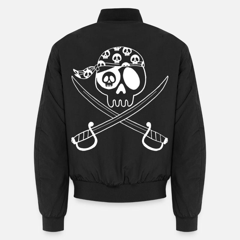 Tête de mort pirate (blanc) Bomber unisexe