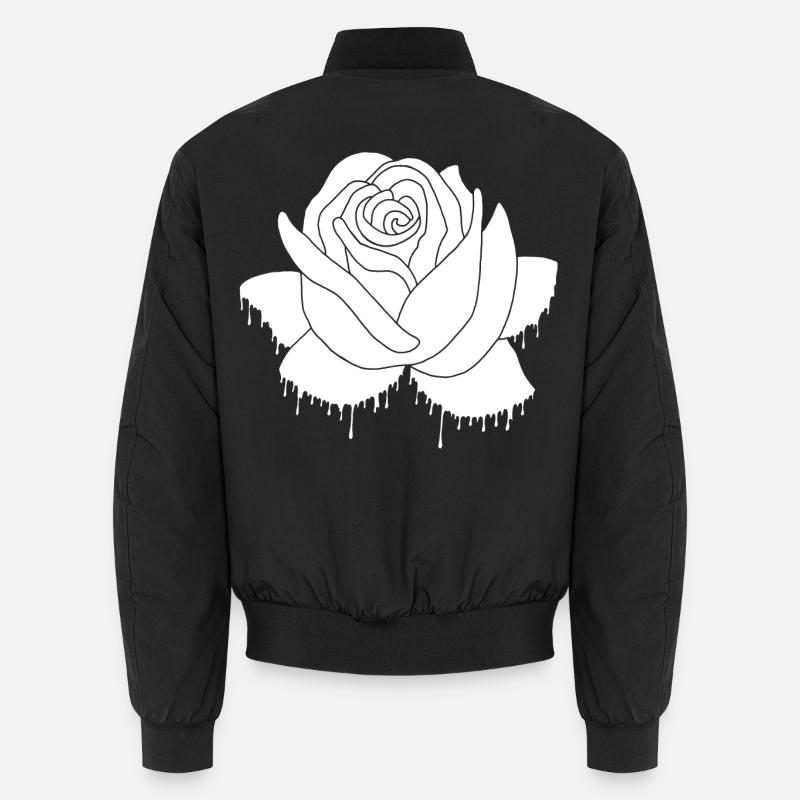Graffiti einer weißen Rose Unisex Bomberjacke