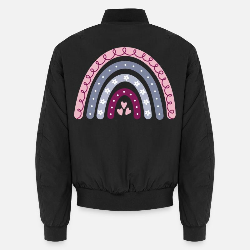 Boho Regenbogen - Unisex Bomberjacke - Schwarz