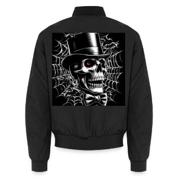 Halloween Eleganter Totenkopf - Unisex Bomberjacke - Schwarz - Hinten - AI Model Male 185 light (185cm)