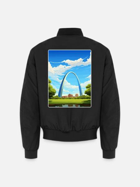 Gateway Arch Nationalpark Reiseplakat Souvenir - Unisex Bomberjacke - Schwarz