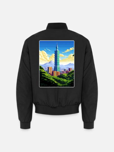 Taipeh Taiwan Reise Poster Souvenir Malerei WPA - Unisex Bomberjacke - Schwarz