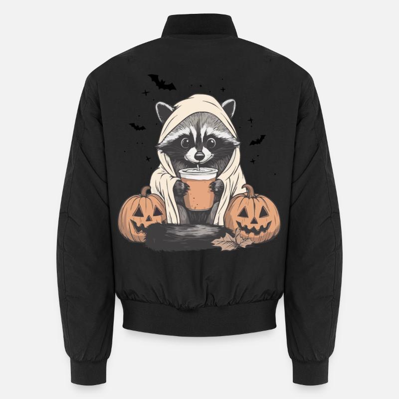 Halloween Pullover, Waschbär Halloween, Geschenk Unisex Bomberjacke