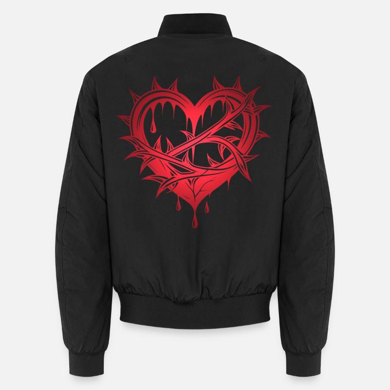 Heart with thorns - Unisex Bomber Jacket - black