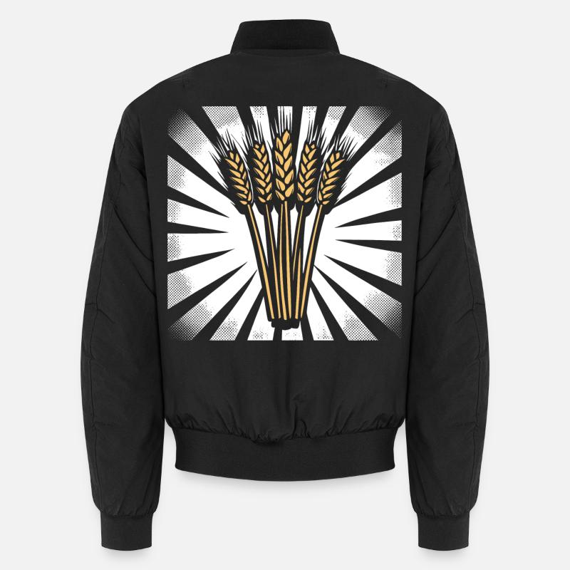 5 Wheat Ears Highlight Gold Unisex Bomber Jacket