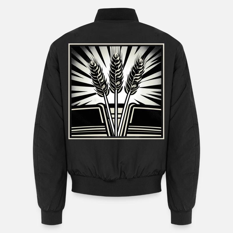 3 Ähren Getreide Weizen - Unisex Bomberjacke - Schwarz