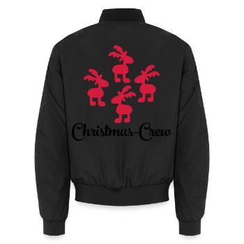 T-shirt amusant pour toute la famille pour Noël - Bomber unisexe - noir - Dos - AI Model Male 185 light (185cm)