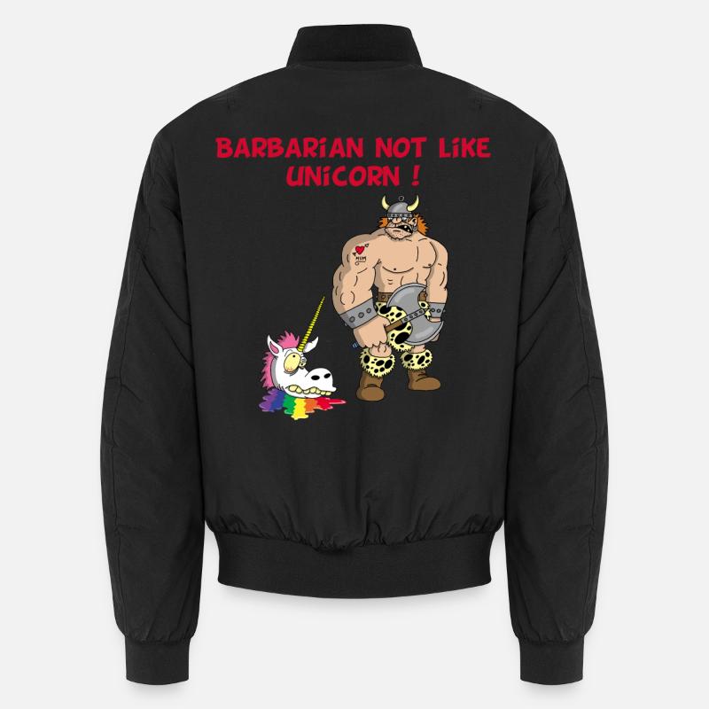 Der Barbar und das Einhorn Unisex Bomberjacke