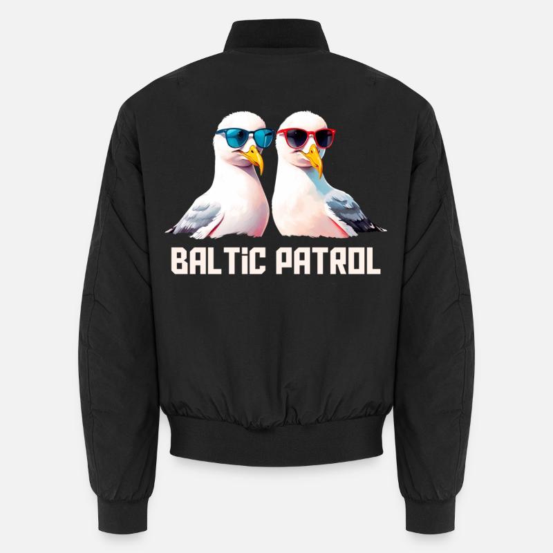 Baltic Patrol Seagulls - Unisex Bomber Jacket - black