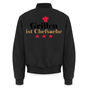 Grillen ist Chefsache - Unisex Bomberjacke - Schwarz - Hinten - AI Model Male 185 light (185cm)