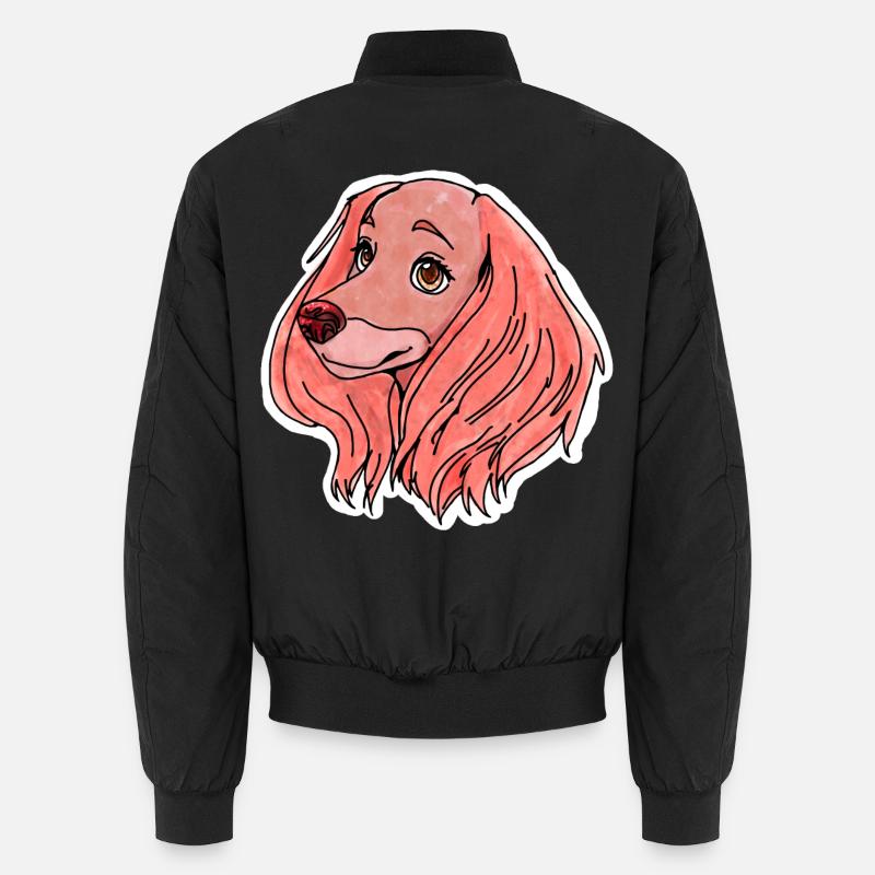 Rosa Hund mit Schlappohren Unisex Bomberjacke