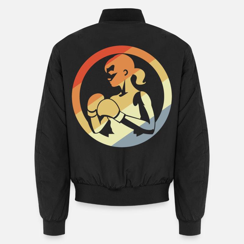 Retro Boxer - Unisex Bomber Jacket - black