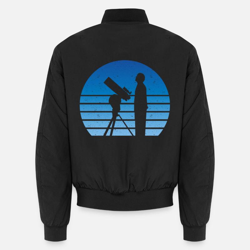 Astronomer Telescope Retro Vintage Outer Space Stars Unisex Bomber Jacket