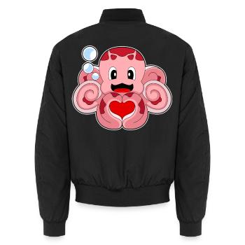 Cœur de pieuvre - Bomber unisexe - noir - Dos - AI Model Male 185 light (185cm)
