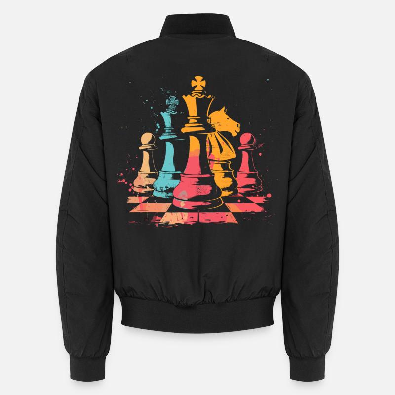 Pièces d’échecs Retrowave Bomber unisexe