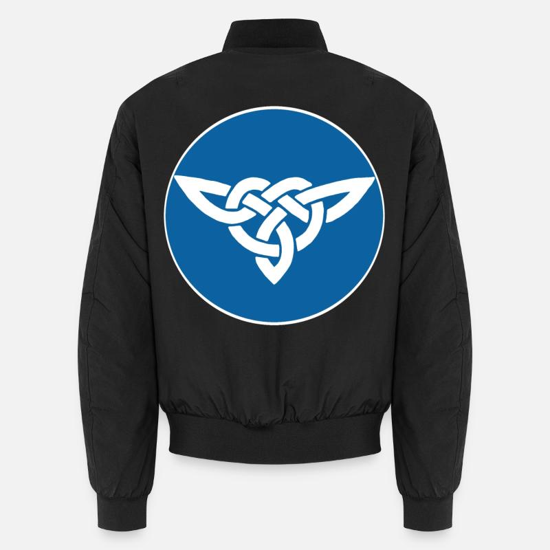 Blue Celtic Bird - Unisex Bomber Jacket - black