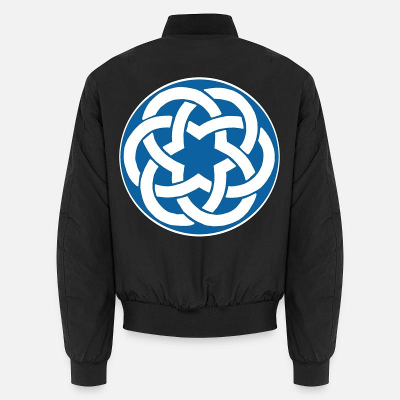 Blue Celtic Star - Unisex Bomber Jacket - black