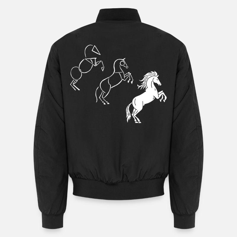 Zeichne mir ein weißes Pferd Unisex Bomberjacke