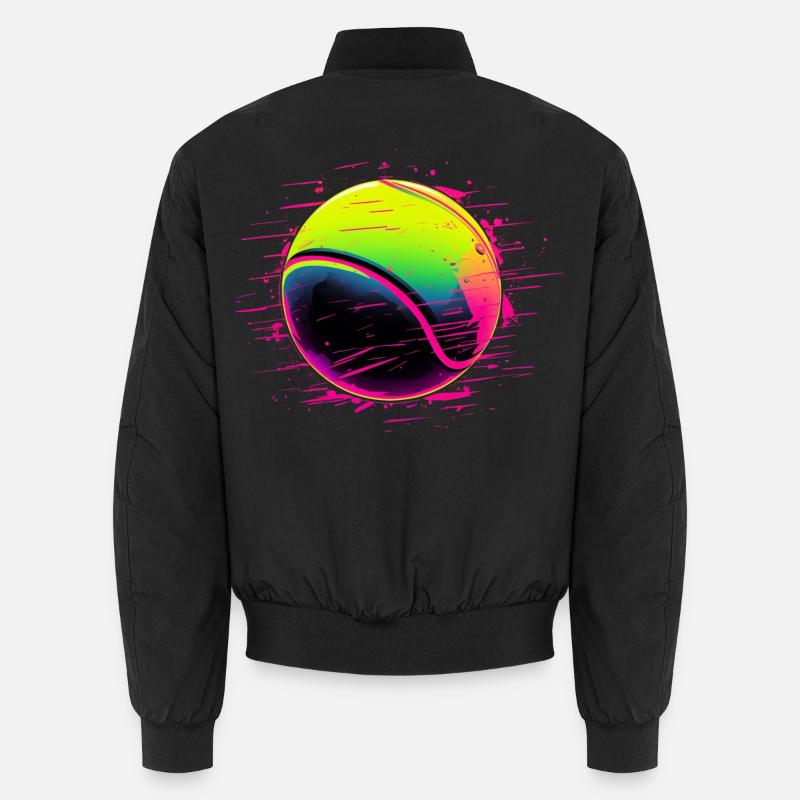 Tennisball Synthwave Stil - Unisex Bomberjacke - Schwarz