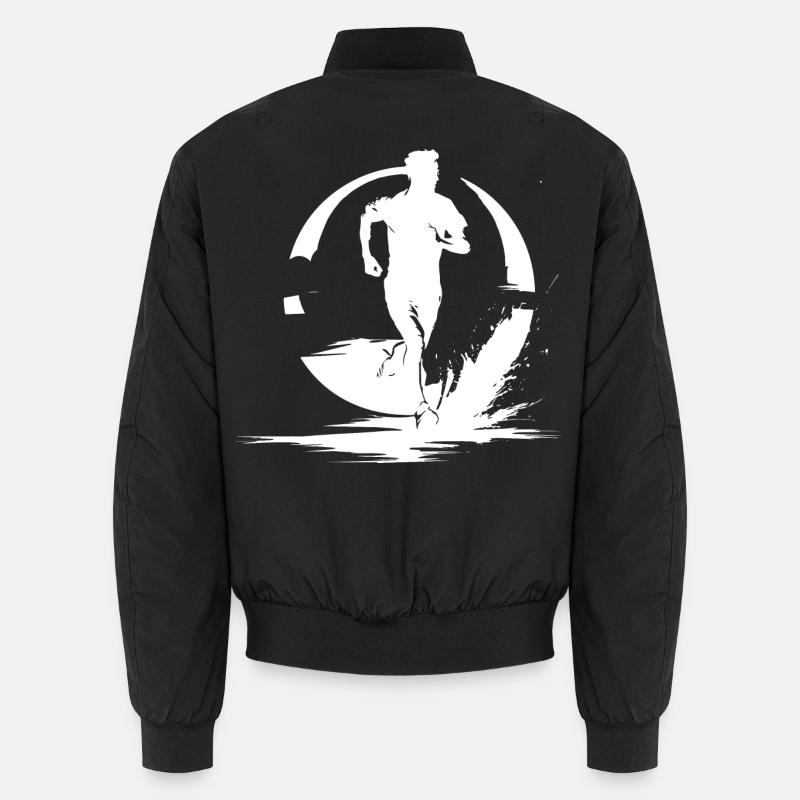 Marathon Junge Zeichnung Unisex Bomberjacke