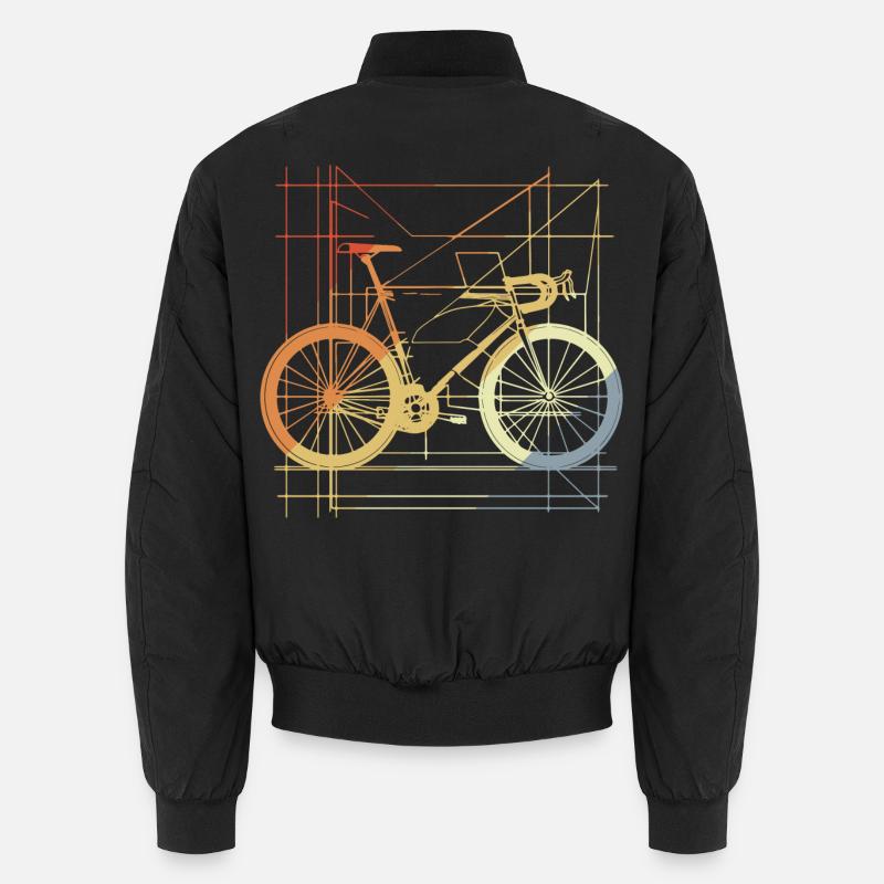 Bicycle Drawing Retro - Unisex Bomber Jacket - black