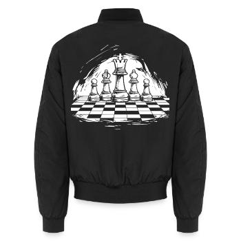 Dessin d’échecs - Bomber unisexe - noir - Dos - AI Model Male 185 light (185cm)