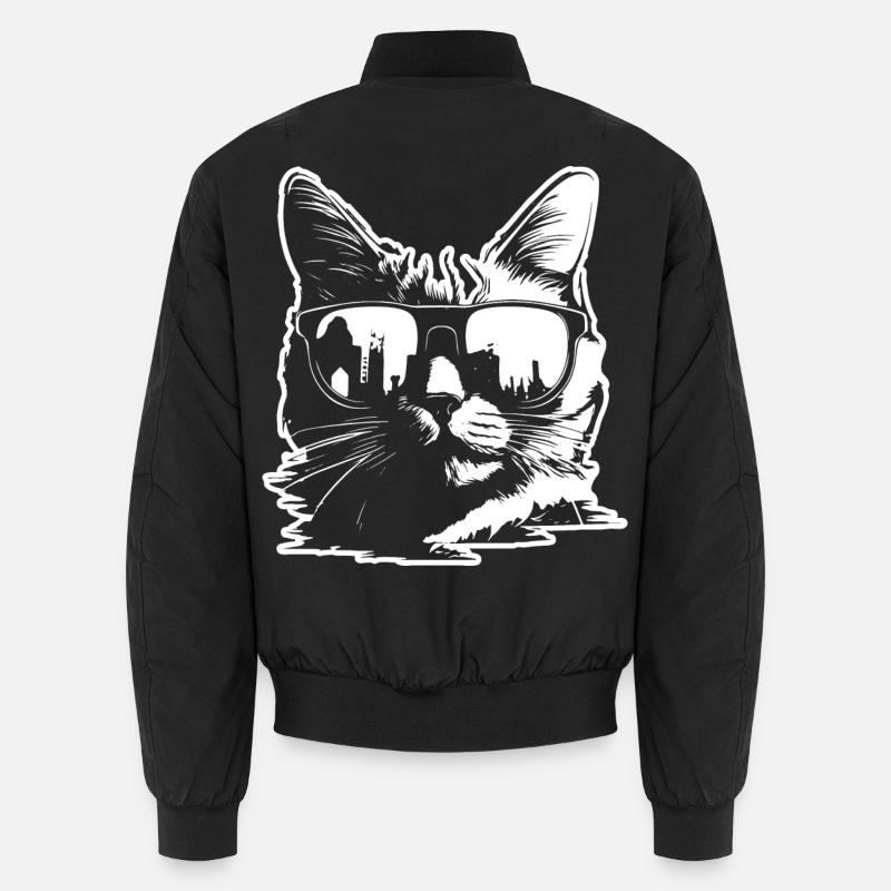 Lunettes de soleil Chat Illustration Bomber unisexe