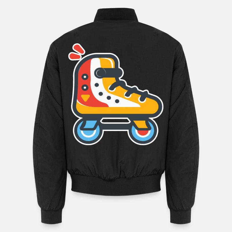 Rollschuhe Cartoon Look - Unisex Bomberjacke - Schwarz