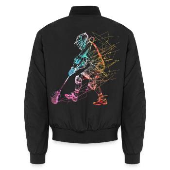Croquis du joueur de crosse - Bomber unisexe - noir - Dos - AI Model Male 185 light (185cm)