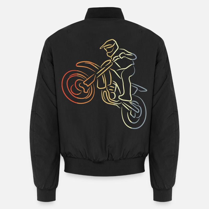 Motocross Line Drawing Unisex Bomber Jacket