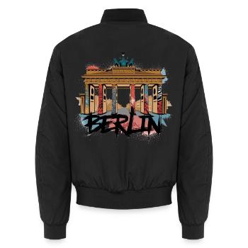 Style urbain de Berlin – Porte de Brandebourg - Bomber unisexe - noir - Dos - AI Model Male 185 light (185cm)