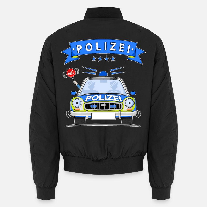 Polizeiauto mit Sirene - Unisex Bomberjacke - Schwarz