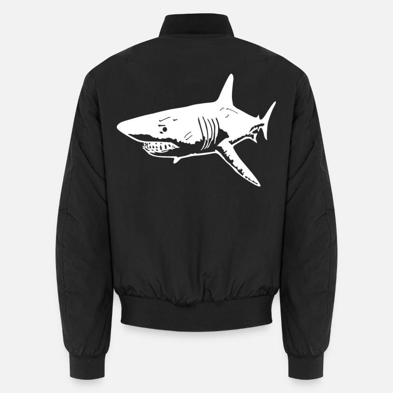 Le requin blanc prédateur - Bomber unisexe - noir