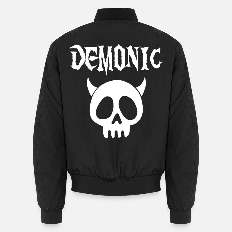 White Demonic Skull Unisex Bomber Jacket