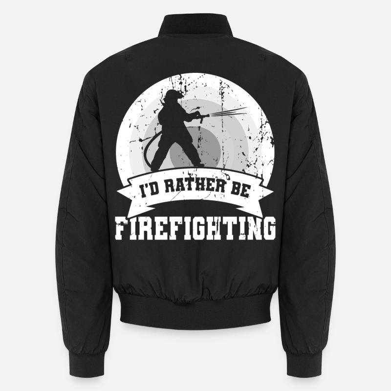 I'd rather be in the fire department Unisex Bomber Jacket