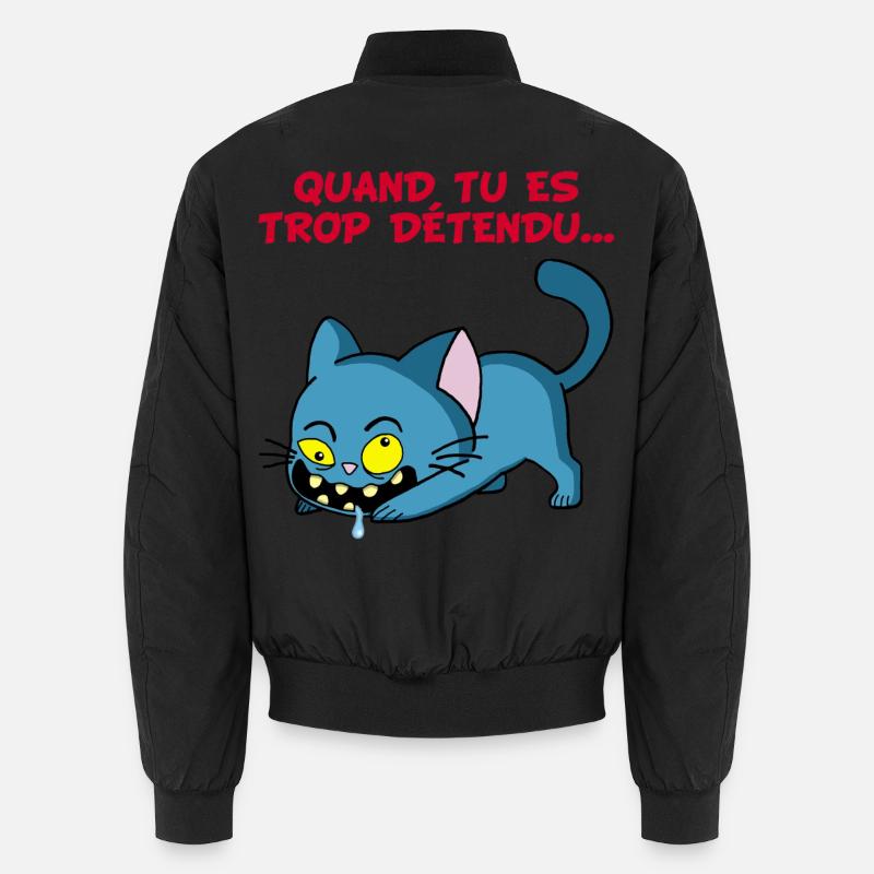 Chat manga détendu - Bomber unisexe - noir
