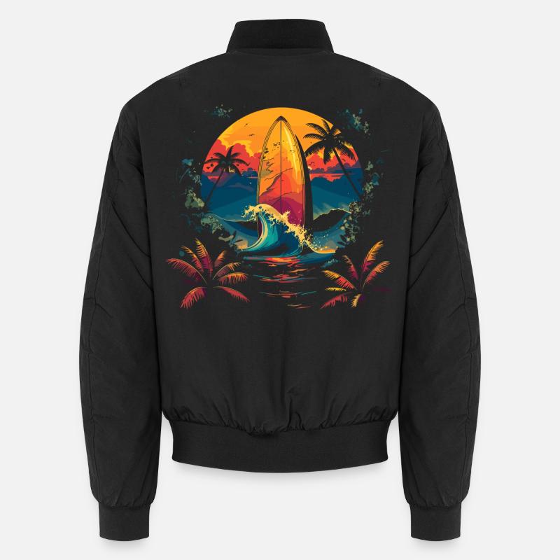 Surfing - Unisex Bomber Jacket - black